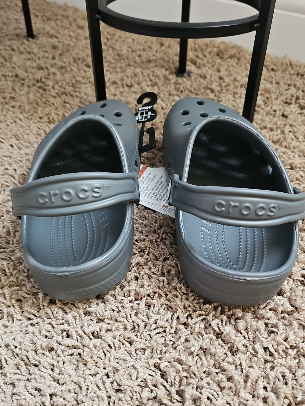 NWT Crocs Kids Classic Clog K Grey J2 Slip On Shoes Sandal